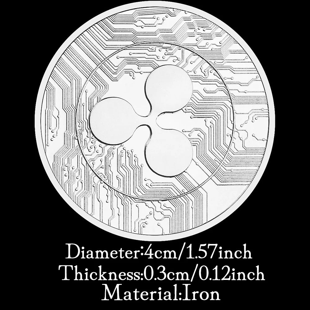 Ripple Crypto Coins Physical Cryptocurrency coin Silvery Plated Souvenirs and Gift Ideas Home Decorations Commemorative Coins 1465-Chinese Style Finds™