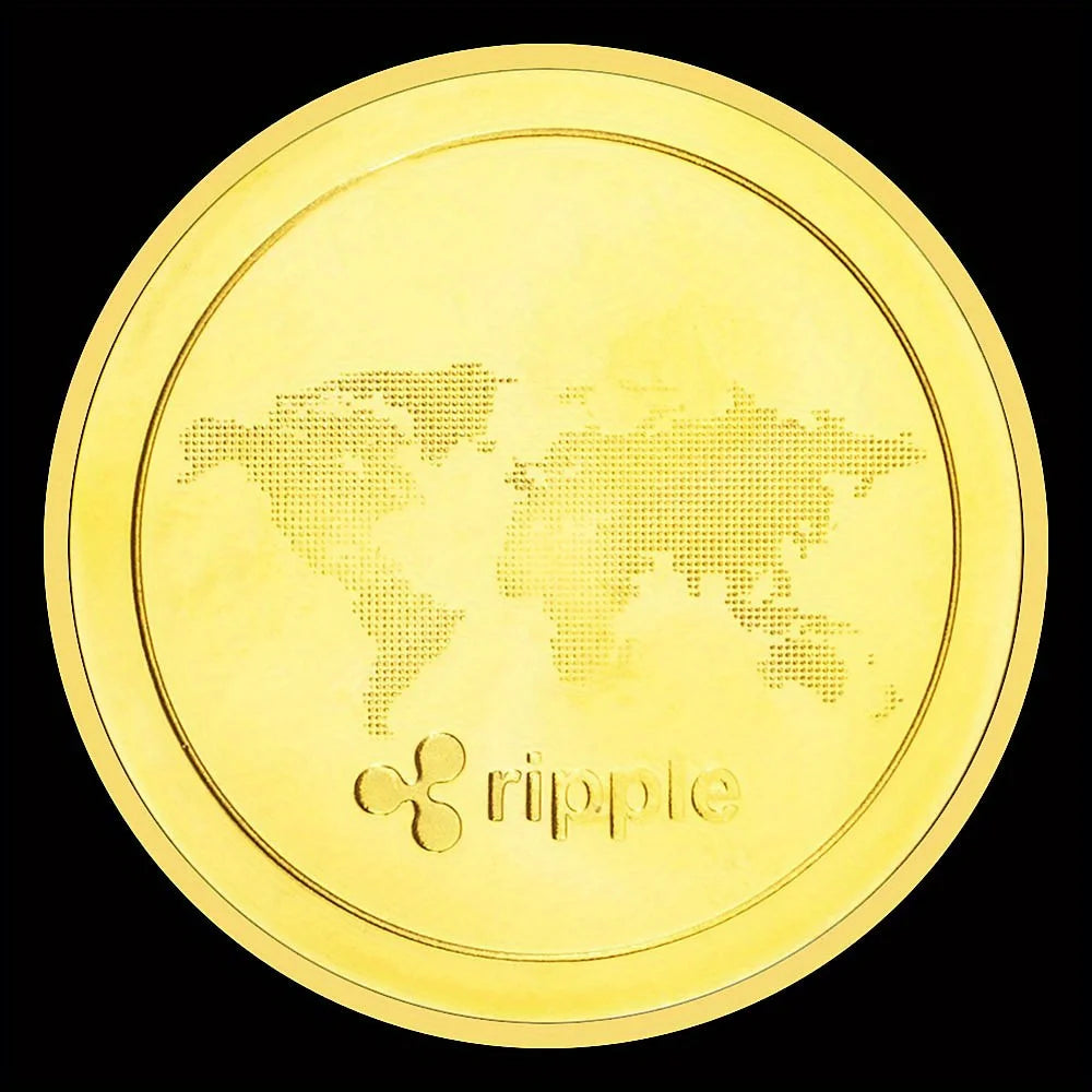 Ripple Physical Crypto Coin Collectible Golden Plated Souvenir Cryptocurrency Coin Creative Gift Commemorative Coin 1641-Chinese Style Finds™