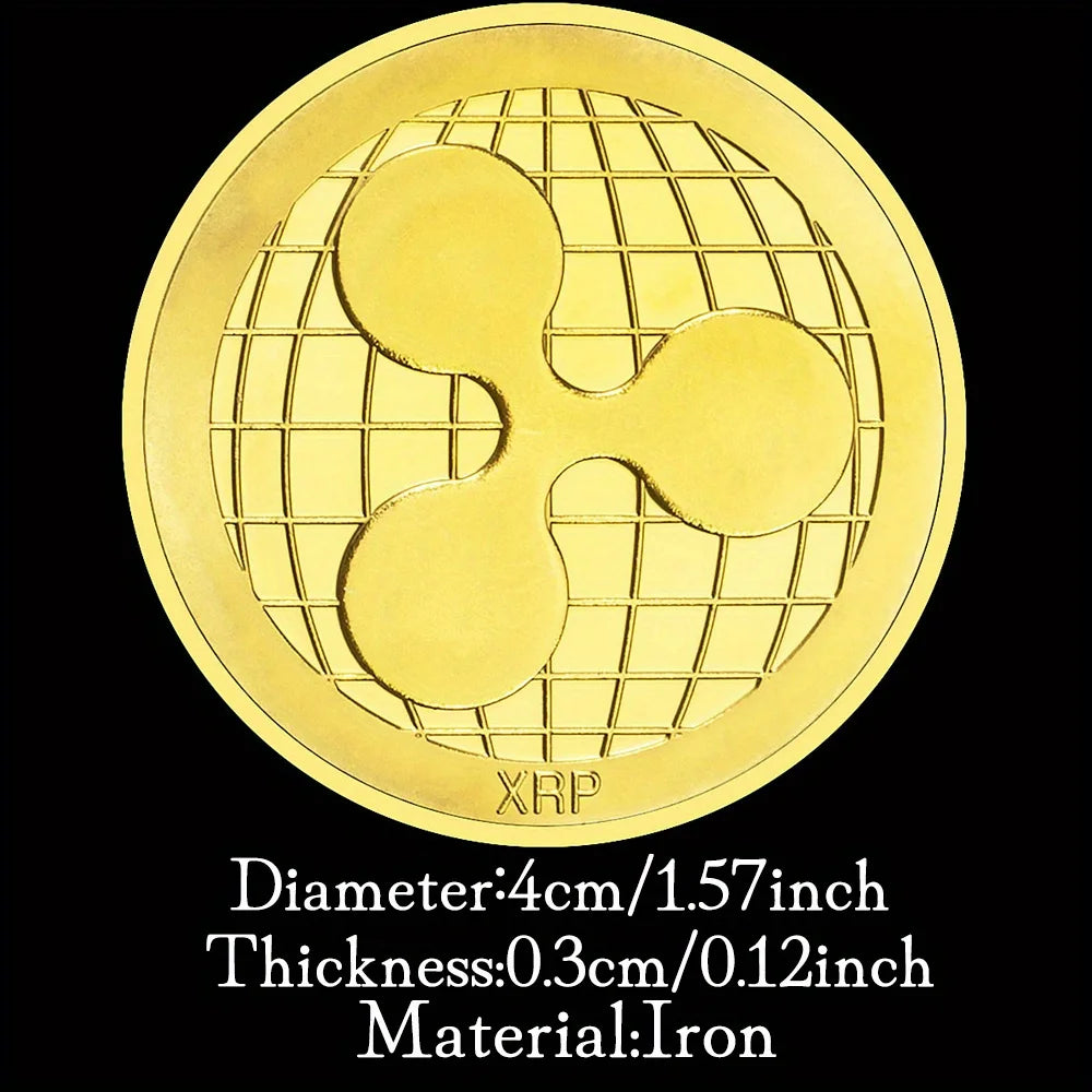 Ripple Physical Crypto Coin Collectible Golden Plated Souvenir Cryptocurrency Coin Creative Gift Commemorative Coin 1641-Chinese Style Finds™