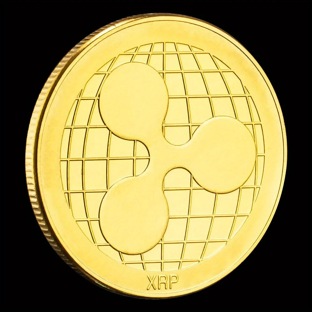 Ripple Physical Crypto Coin Collectible Golden Plated Souvenir Cryptocurrency Coin Creative Gift Commemorative Coin 1641-Chinese Style Finds™