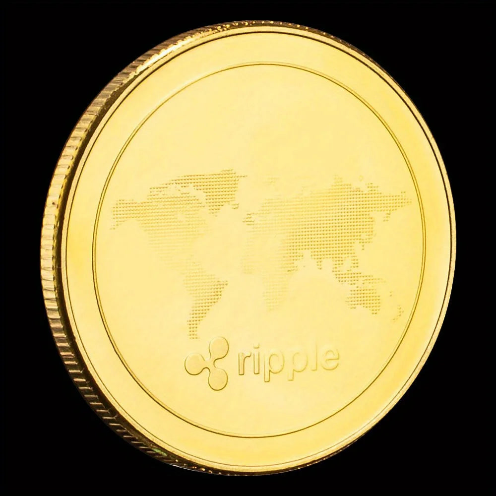 Ripple Physical Crypto Coin Collectible Golden Plated Souvenir Cryptocurrency Coin Creative Gift Commemorative Coin 1641-Chinese Style Finds™