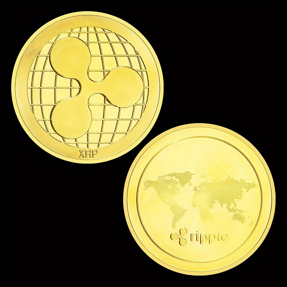 Ripple Physical Crypto Coin Collectible Golden Plated Souvenir Cryptocurrency Coin Creative Gift Commemorative Coin 1641-Chinese Style Finds™