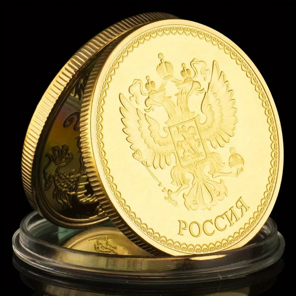 Russian Dragon Collectible Souvenir Coin Golden Plated Collection Gift Commemorative Coin 1224-Chinese Style Finds™