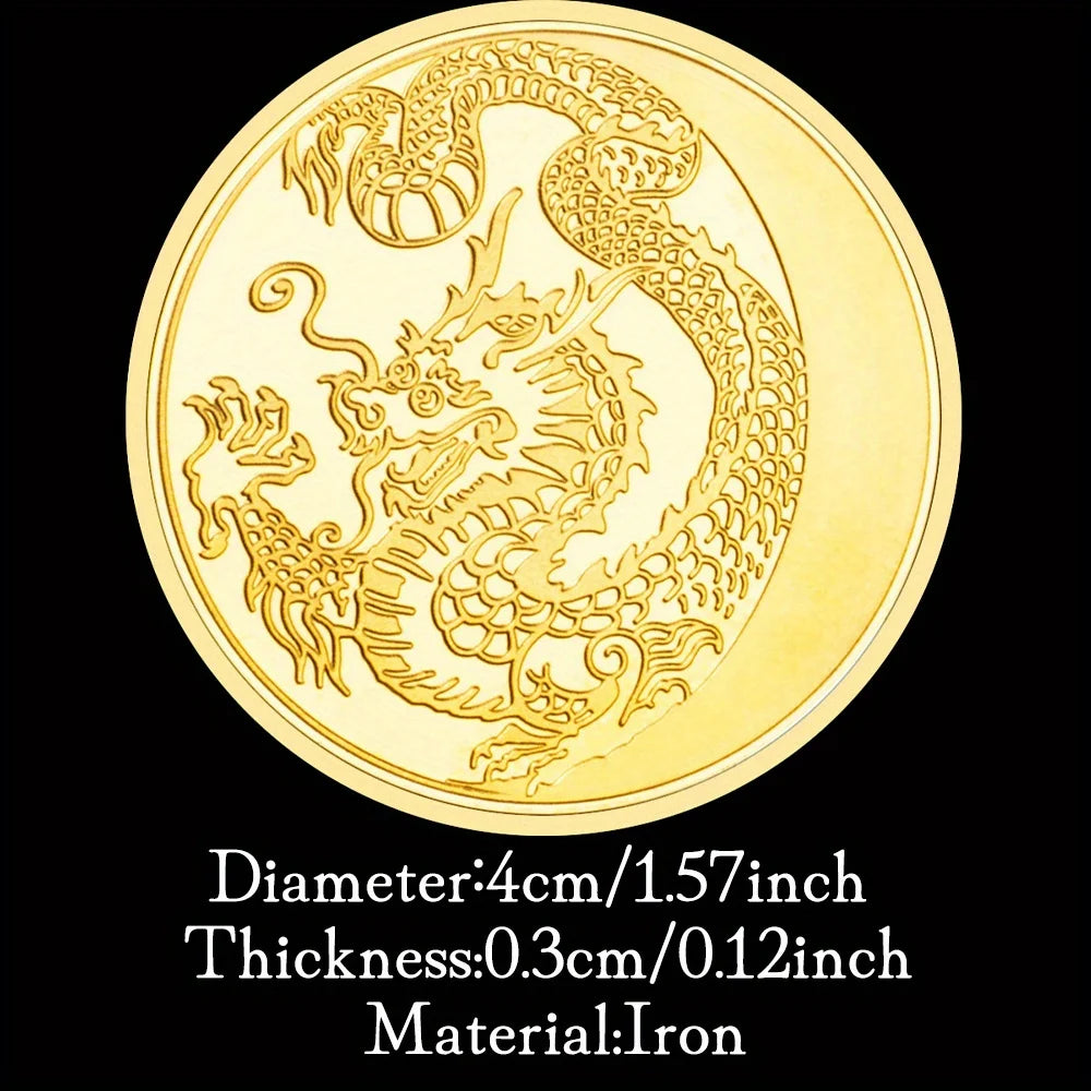 Russian Dragon Collectible Souvenir Coin Golden Plated Collection Gift Commemorative Coin 1224-Chinese Style Finds™