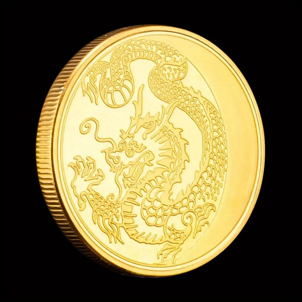 Russian Dragon Collectible Souvenir Coin Golden Plated Collection Gift Commemorative Coin 1224-Chinese Style Finds™