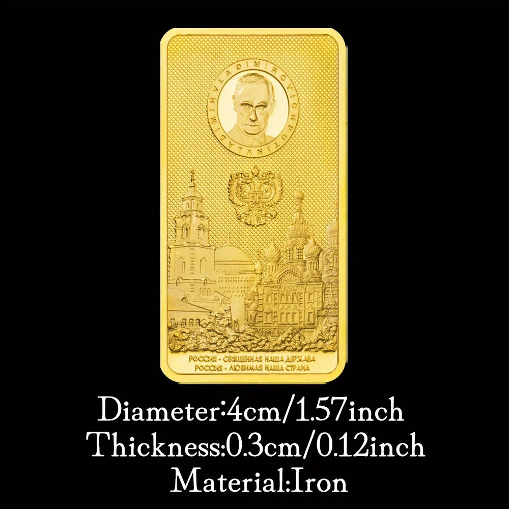 Russian President Souvenir and Gift Golden Bar Putin Collection Commemorative Coins Russia Gold Plated Bar 1259-Chinese Style Finds™