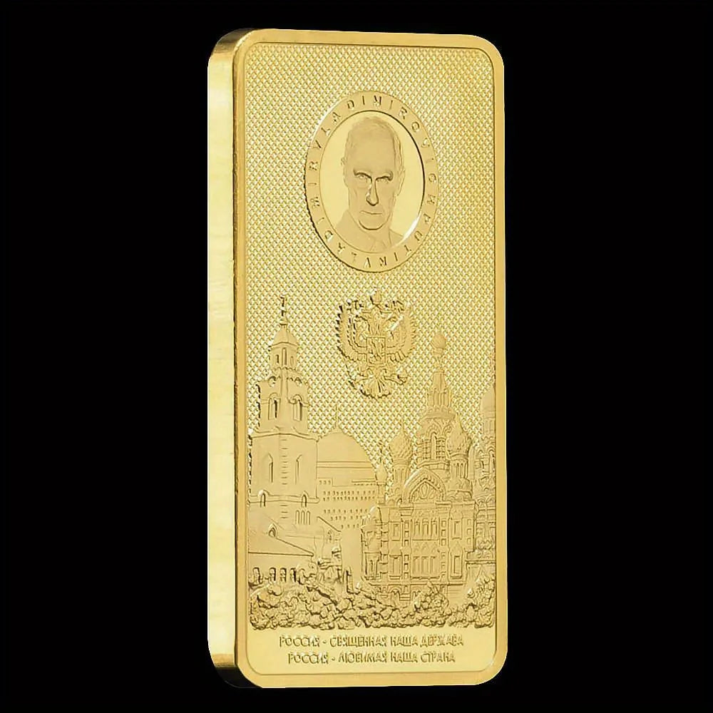 Russian President Souvenir and Gift Golden Bar Putin Collection Commemorative Coins Russia Gold Plated Bar 1259-Chinese Style Finds™