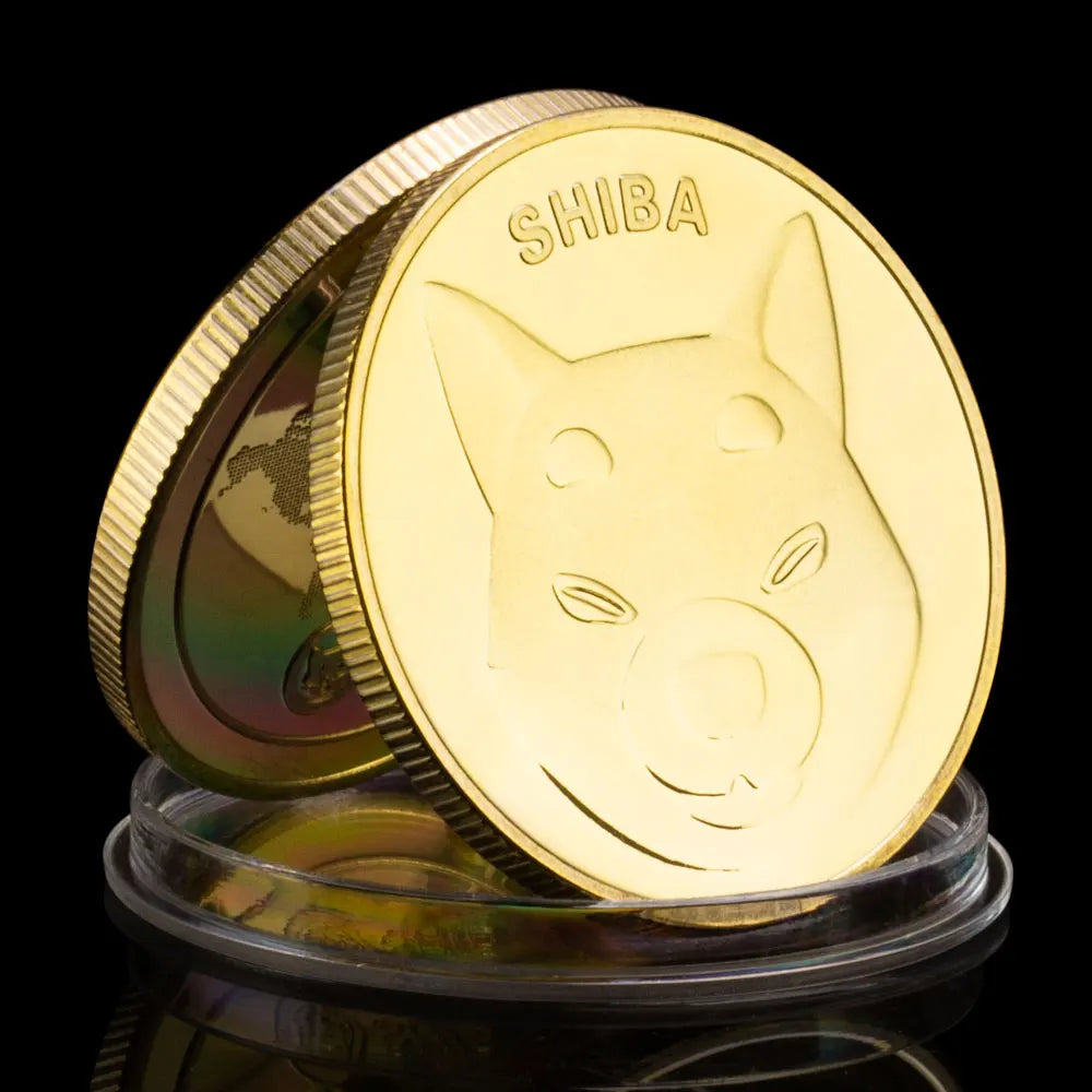 SHIBA Souvenir Metal Golden Plated Physical SHIBA SHIB Coin Souvenir Commemorative Coins Collectible Coins Cryptocurrency Coin 1595-Chinese Style Finds™