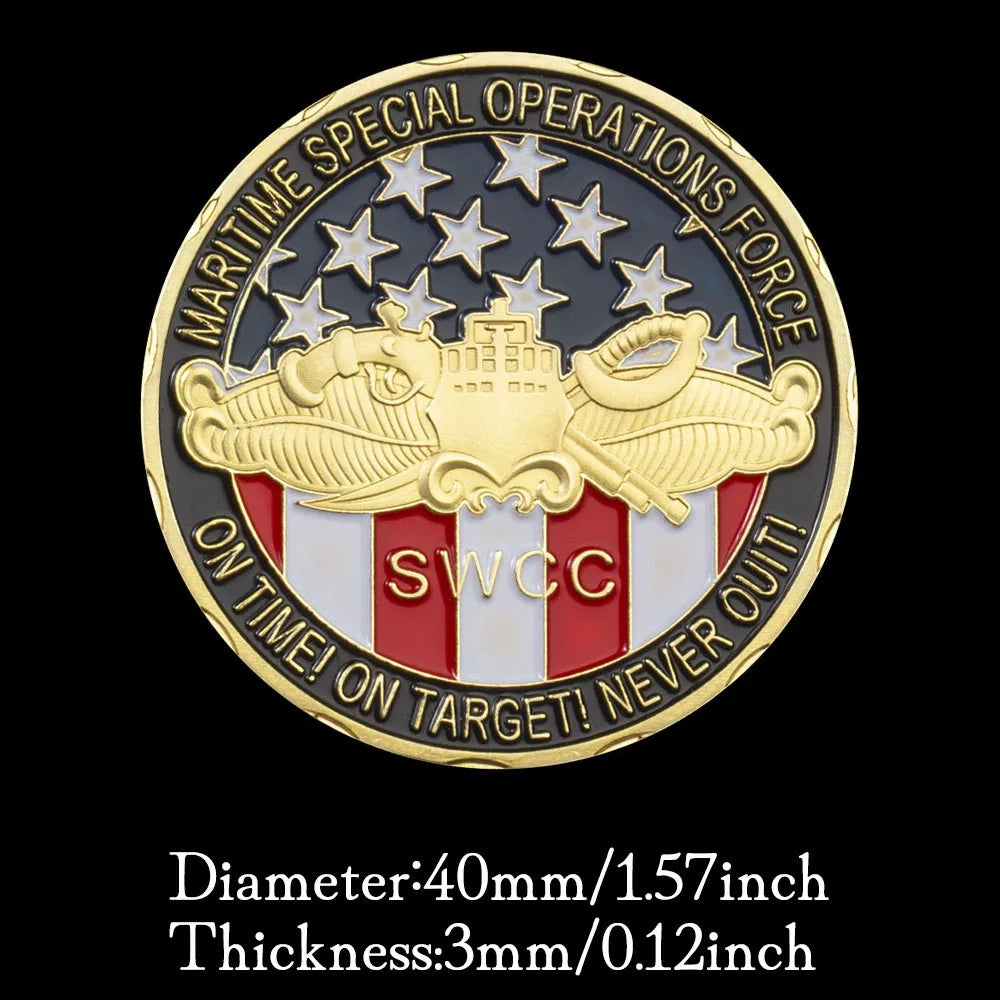 SWCC Souvenir Maritime Special Operations Force Military Navy Coin Collectibles Gold Plated Commeration Challenge Coins 1172-Chinese Style Finds™