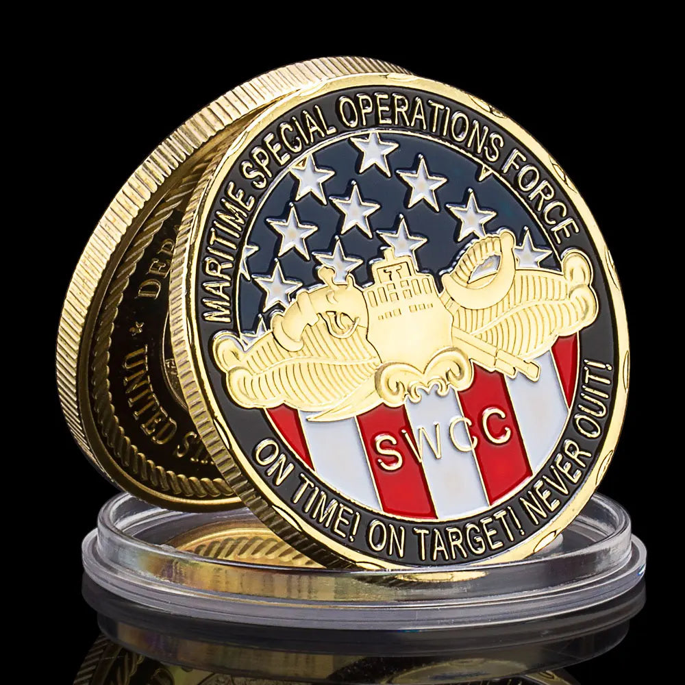 SWCC Souvenir Maritime Special Operations Force Military Navy Coin Collectibles Gold Plated Commeration Challenge Coins 1172-Chinese Style Finds™