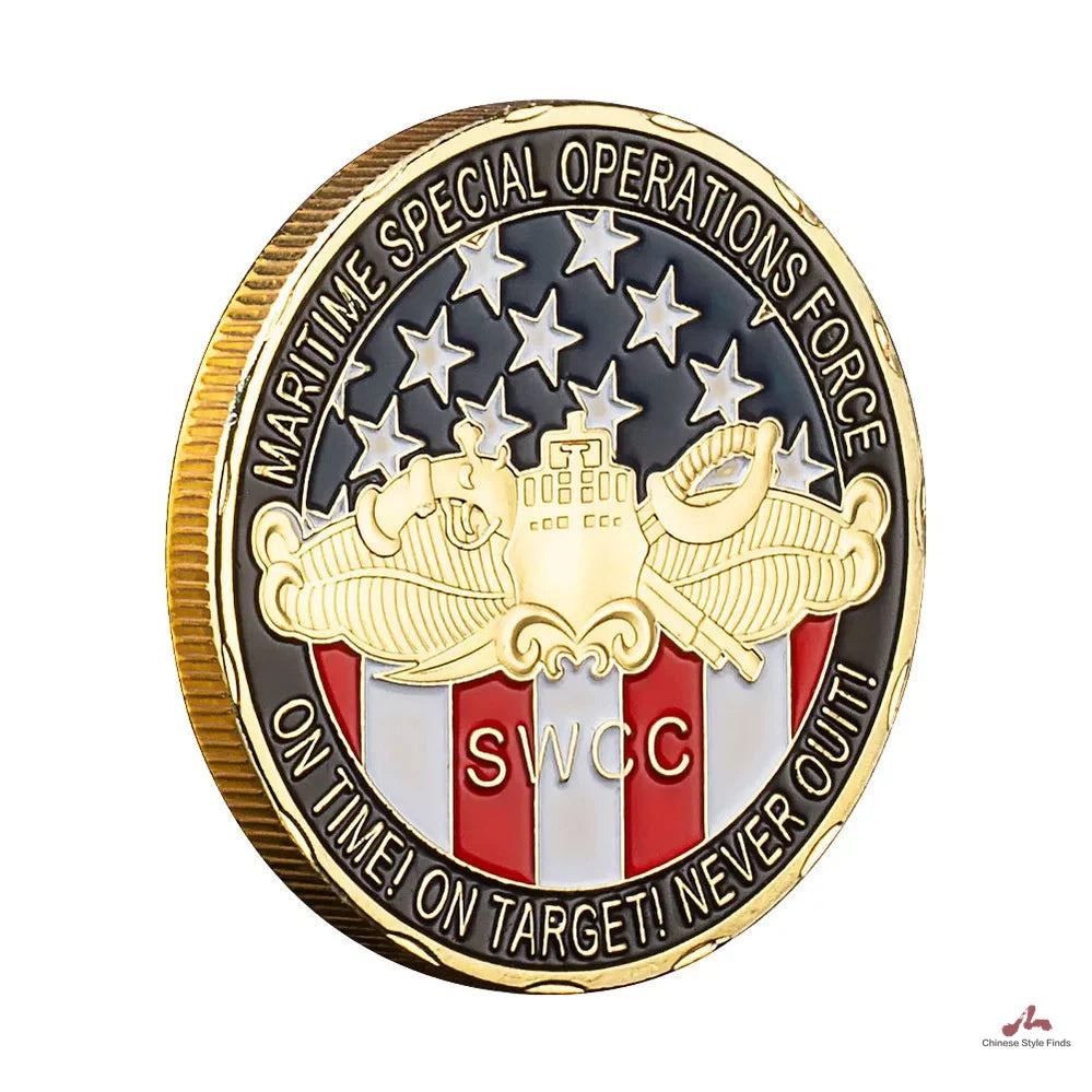 SWCC Souvenir Maritime Special Operations Force Military Navy Coin Collectibles Gold Plated Commeration Challenge Coins 1172-Chinese Style Finds™