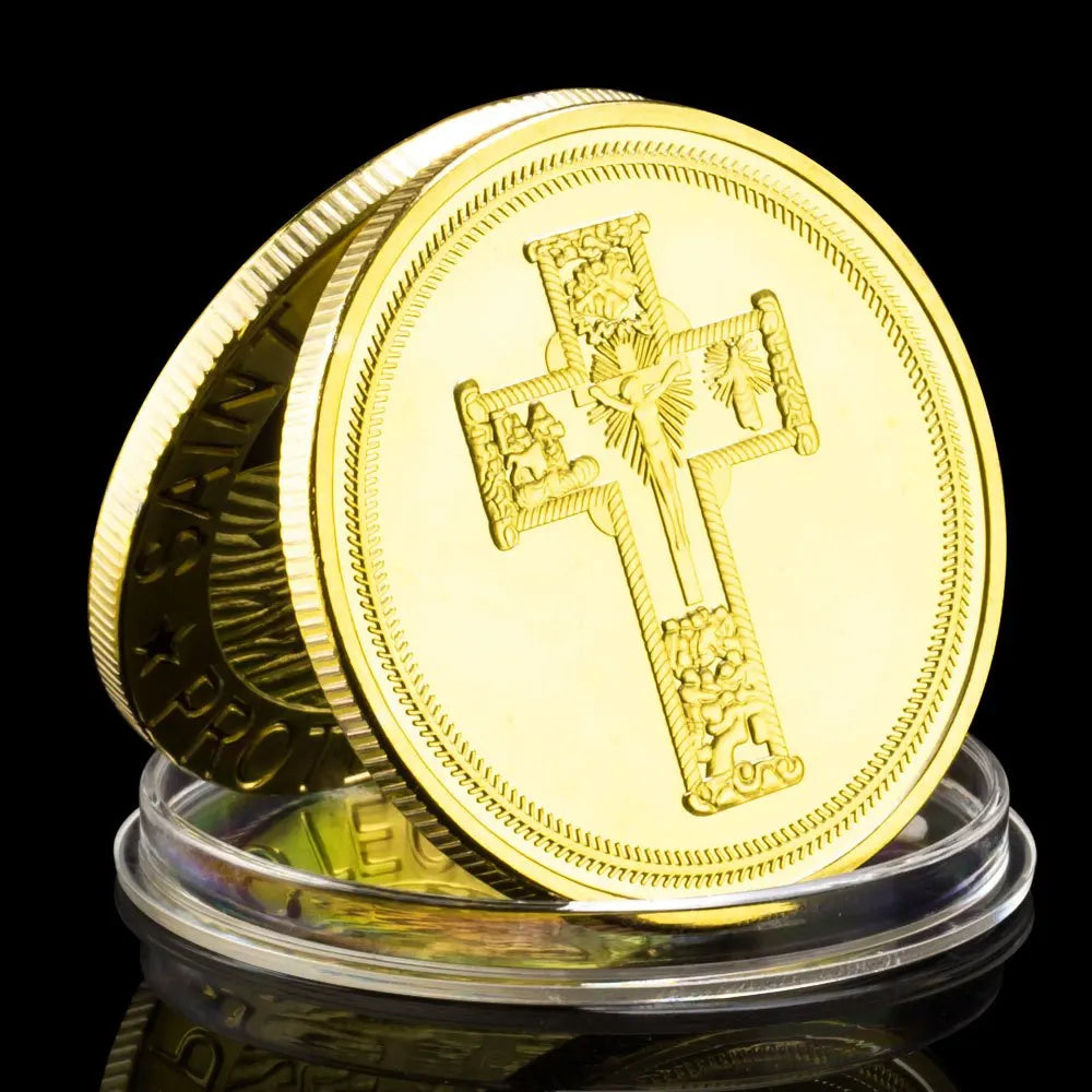 Saint Christopher Protect Us Souvenir Gold Plated Coin Collectible Gift The Patron Saint of Travelers Commemorative Coin 1203-Chinese Style Finds™