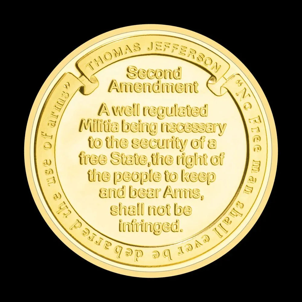 Saint Michael Challenge Coin 2nd Amendment Collectible Gift Golden Plated Commemorative Coin Gun 1495-Chinese Style Finds™