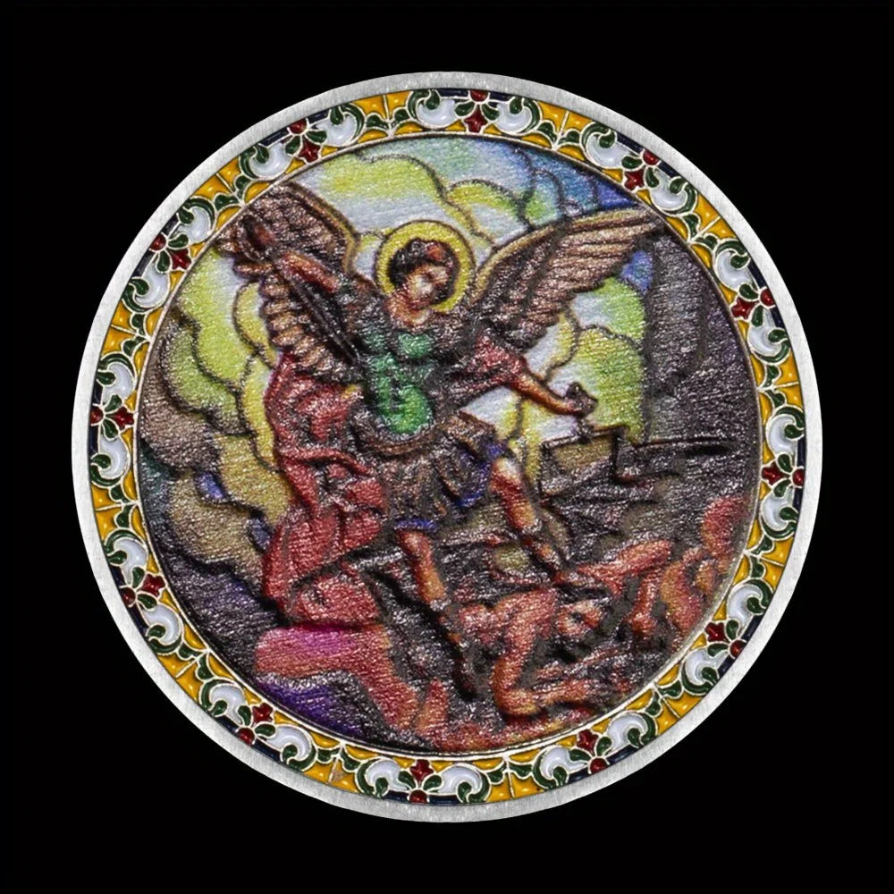 Saint Michael Challenge Coin Guardian Angel of Police Officer Patron Saint of Law Enforcement Prayer Commemorative Coins 1276-Chinese Style Finds™