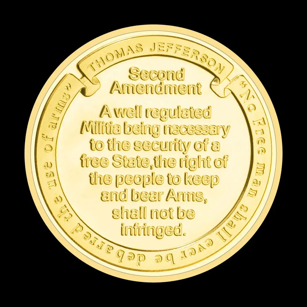 Saint Michael Challenge Coins 2nd Amendment Collectible Gift Golden Plated Commemorative Coin Gun 1435-Chinese Style Finds™