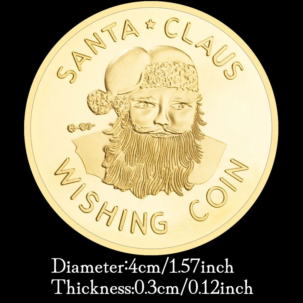 Santa Claus Wishing Coin Commemorative Coins Merry Christmas Gift for Kids Commemorative Coins Happy New Year 1487-Chinese Style Finds™