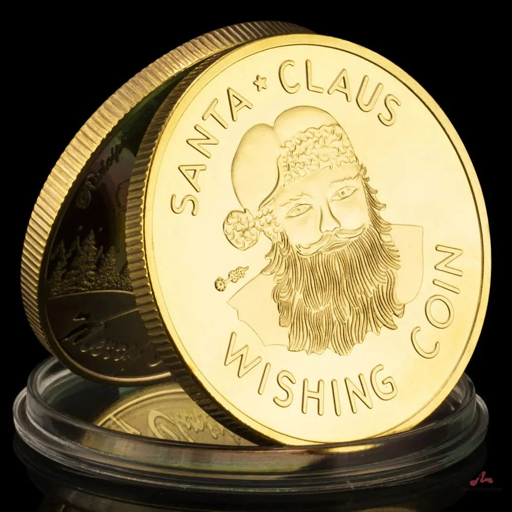 Santa Claus Wishing Coin Commemorative Coins Merry Christmas Gift for Kids Commemorative Coins Happy New Year 1487-Chinese Style Finds™