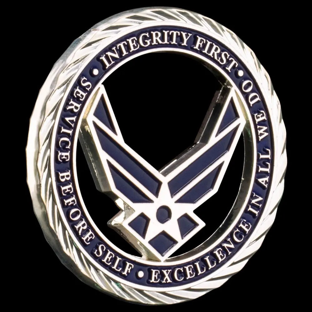 Silver Plated United States Air Force Core Values Commemorative Challenge Coin Art Craft Navy Hollow Out Commemorative Coin 1508-Chinese Style Finds™