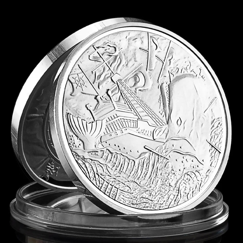 Skull Silver Plated Souvenir Coin Whale Catcher Pattern Collectible Gift Collection Art Commemorative Coin 1618-Chinese Style Finds™