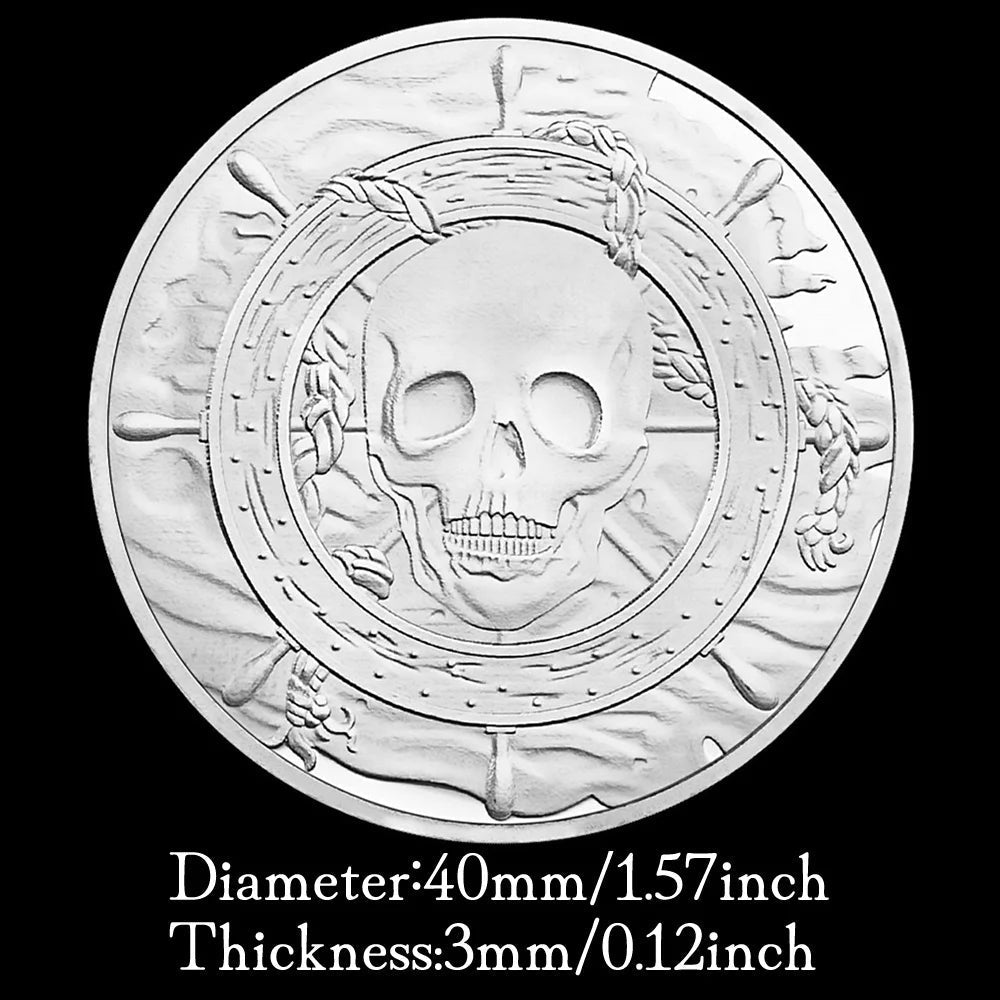 Skull Silver Plated Souvenir Coin Whale Catcher Pattern Collectible Gift Collection Art Commemorative Coin 1618-Chinese Style Finds™