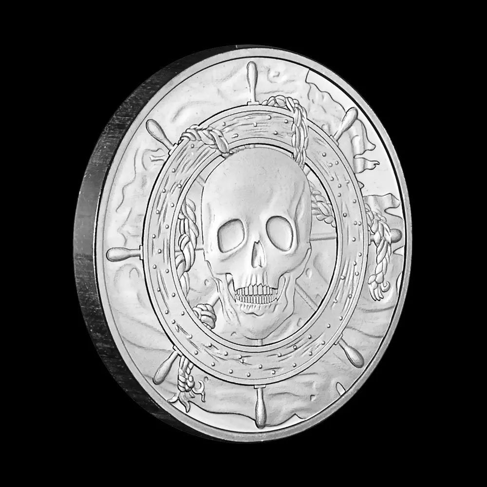 Skull Silver Plated Souvenir Coin Whale Catcher Pattern Collectible Gift Collection Art Commemorative Coin 1618-Chinese Style Finds™