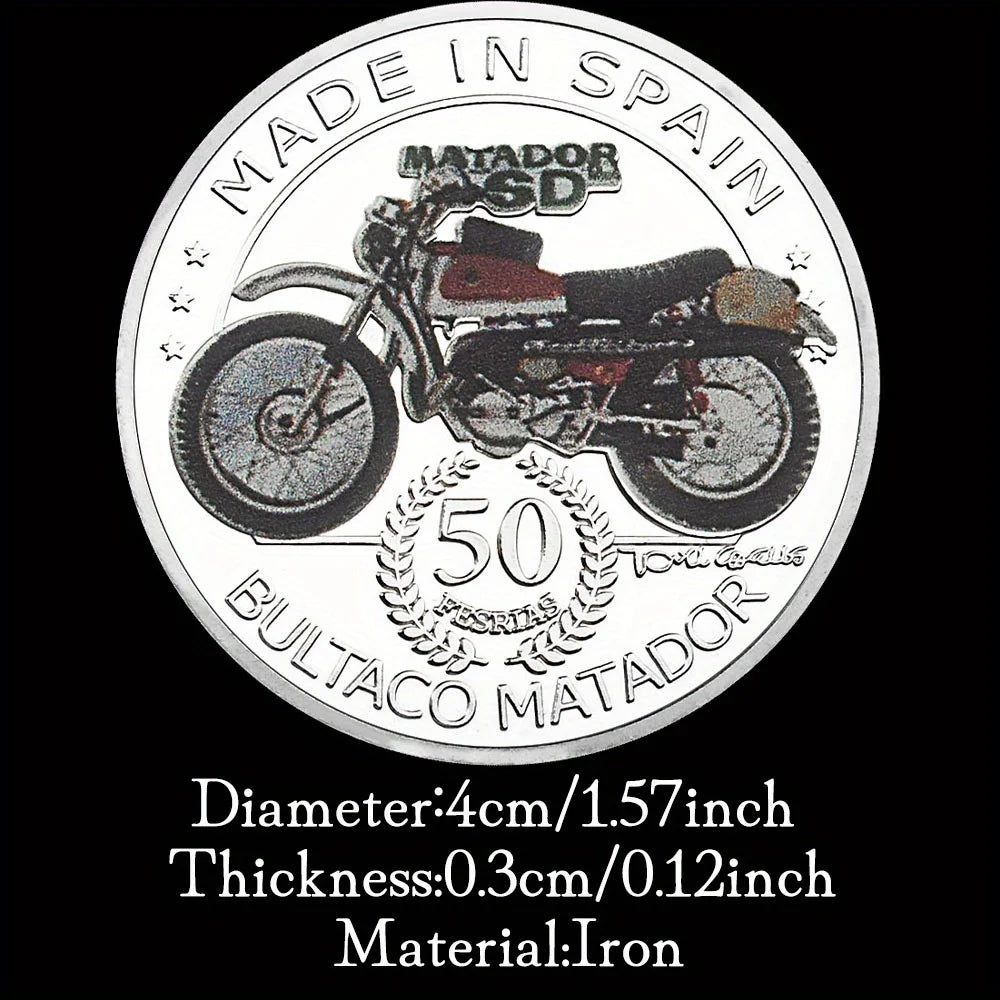 Spain Bultaco Matador Souvenir Silvery Plated Coin Collectible Gift Made In Spain Collection Art Commemorative Coin 1583-Chinese Style Finds™