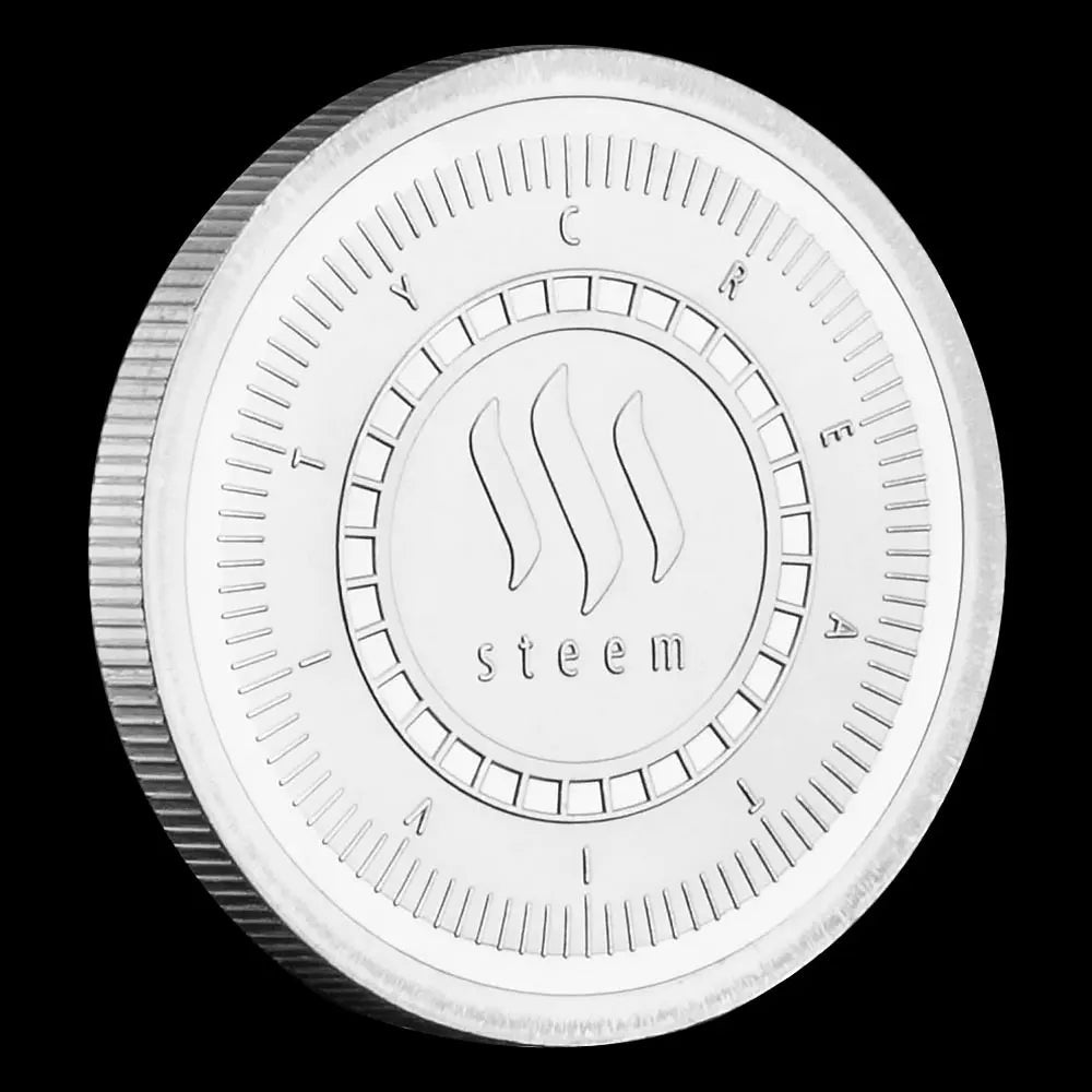 Steem Crypto Coins Silvery Plated Souvenirs and Gift Ideas Home Decorations Physical Commemorative Coin Cryptocurrency Coin 1477-Chinese Style Finds™