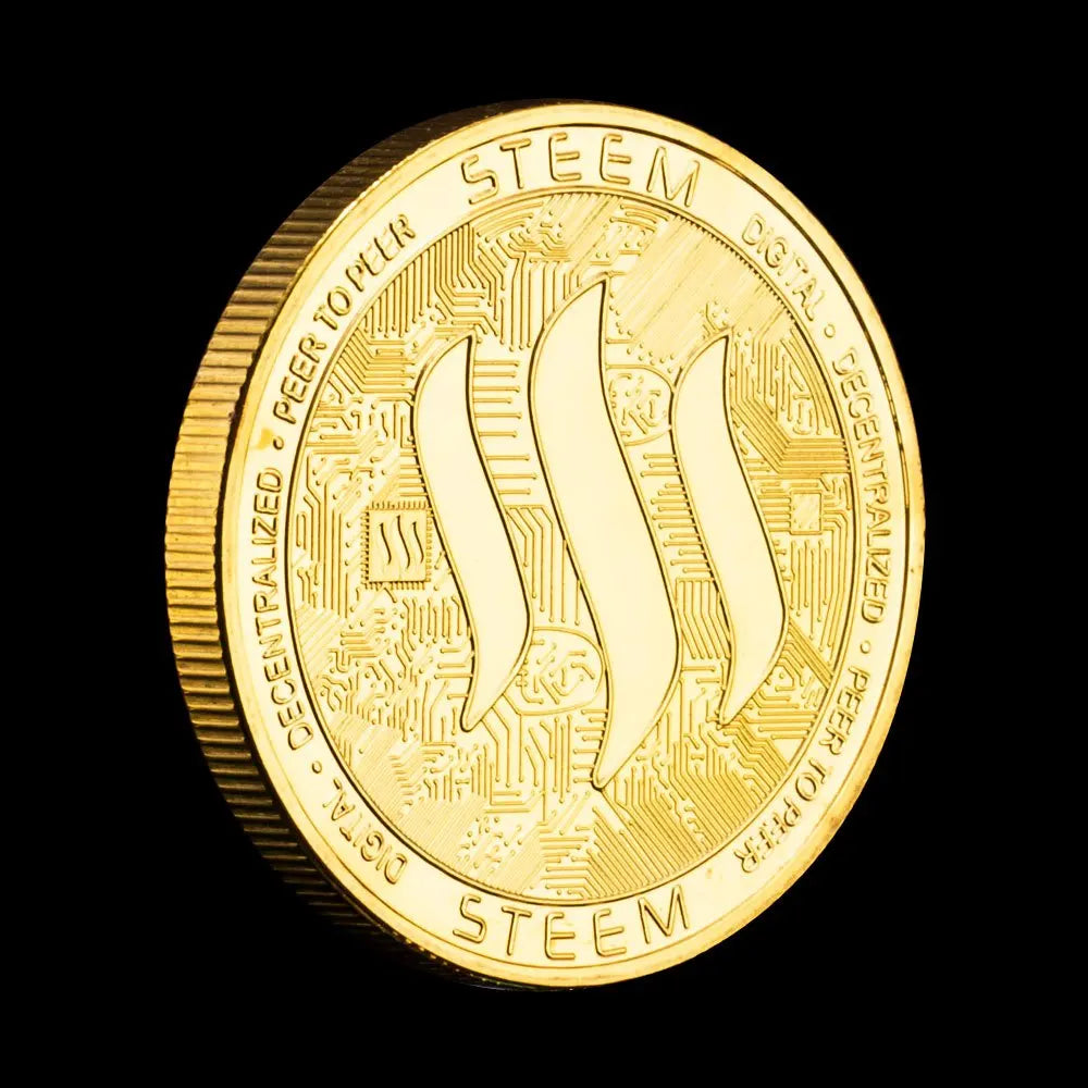 Steem Dollar Physical Crypto Coin Gold Plated Souvenir Coin Steem Powwer Collectible Cryptocurrency Coin Commemorative Coin 1588-Chinese Style Finds™