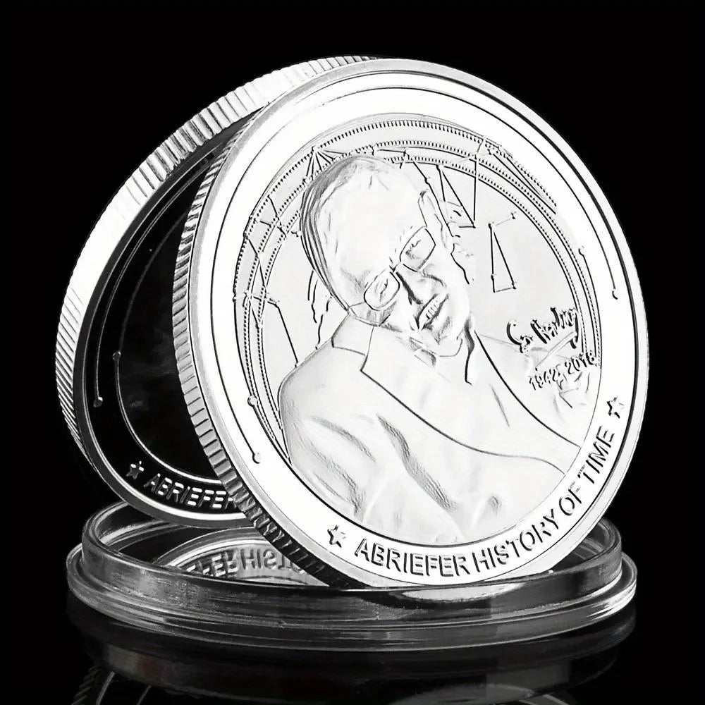 Stephen Hawking The Famous British Physicist and King of The Universe Collectible Silvery Plated Souvenir Commemorative Coin 1512-Chinese Style Finds™