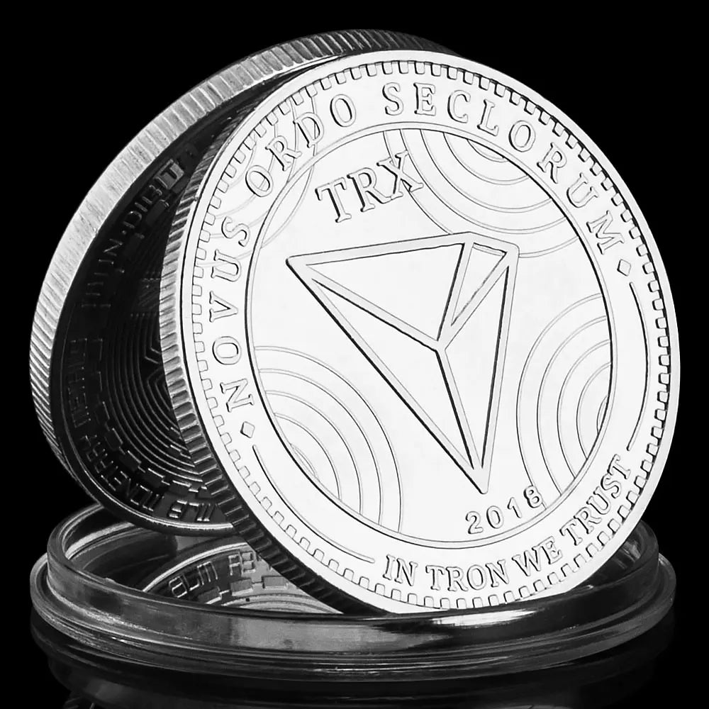 TRX Crypto Coin Physical Cryptocurrency Golden Plated Commemorative Coins Non-currency Souvenirs and Gift Ideas Collections 1401-Chinese Style Finds™