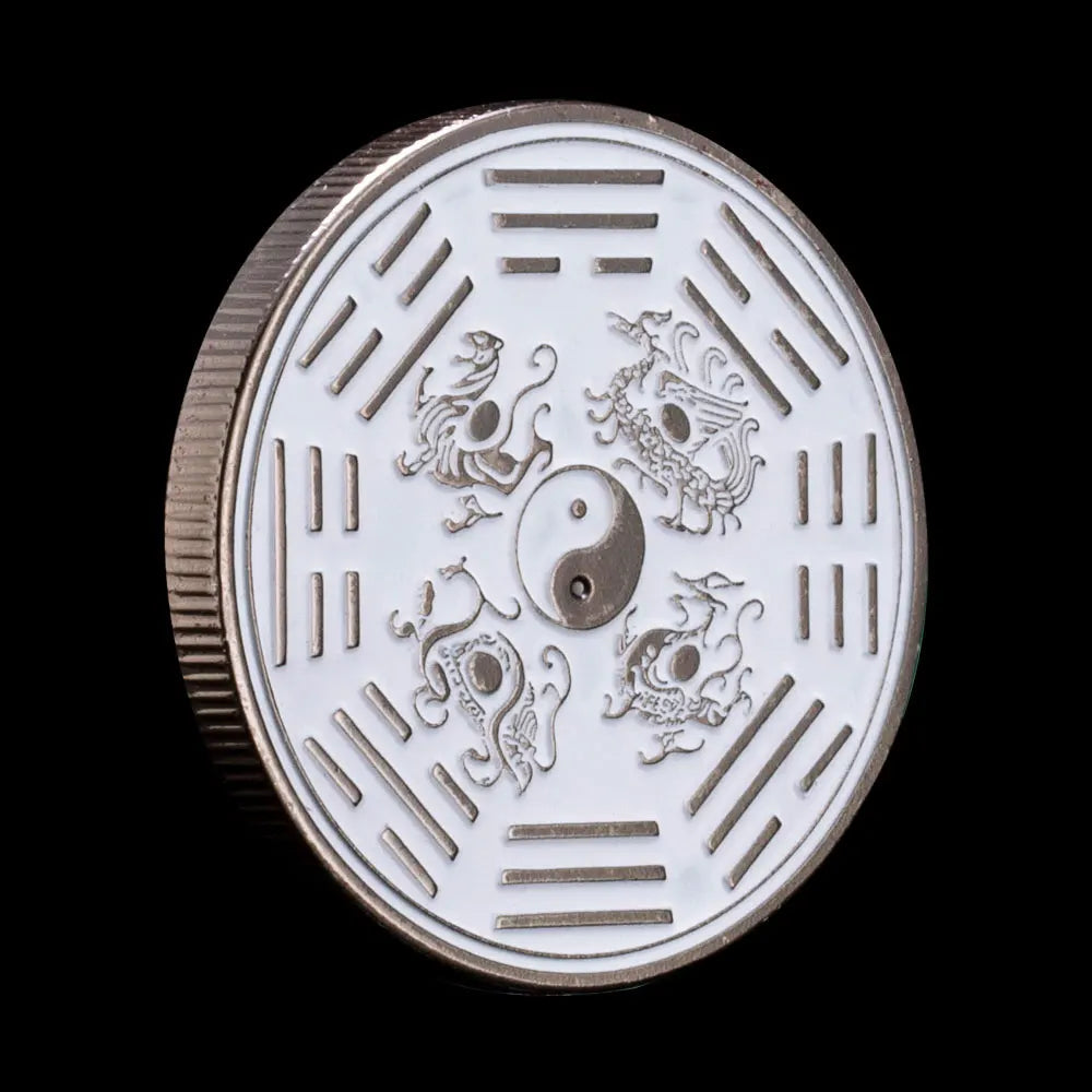 Tai Chi Scorpion Souvenir Gift Plated Wishing Coin Four Great Beasts Bring You Good Luck Ouija Lucky Commemorative Coin 1469-Chinese Style Finds™