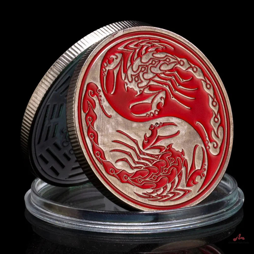 Tai Chi Scorpion Souvenir Gift Plated Wishing Coin Four Great Beasts Bring You Good Luck Ouija Lucky Commemorative Coin 1469-Chinese Style Finds™