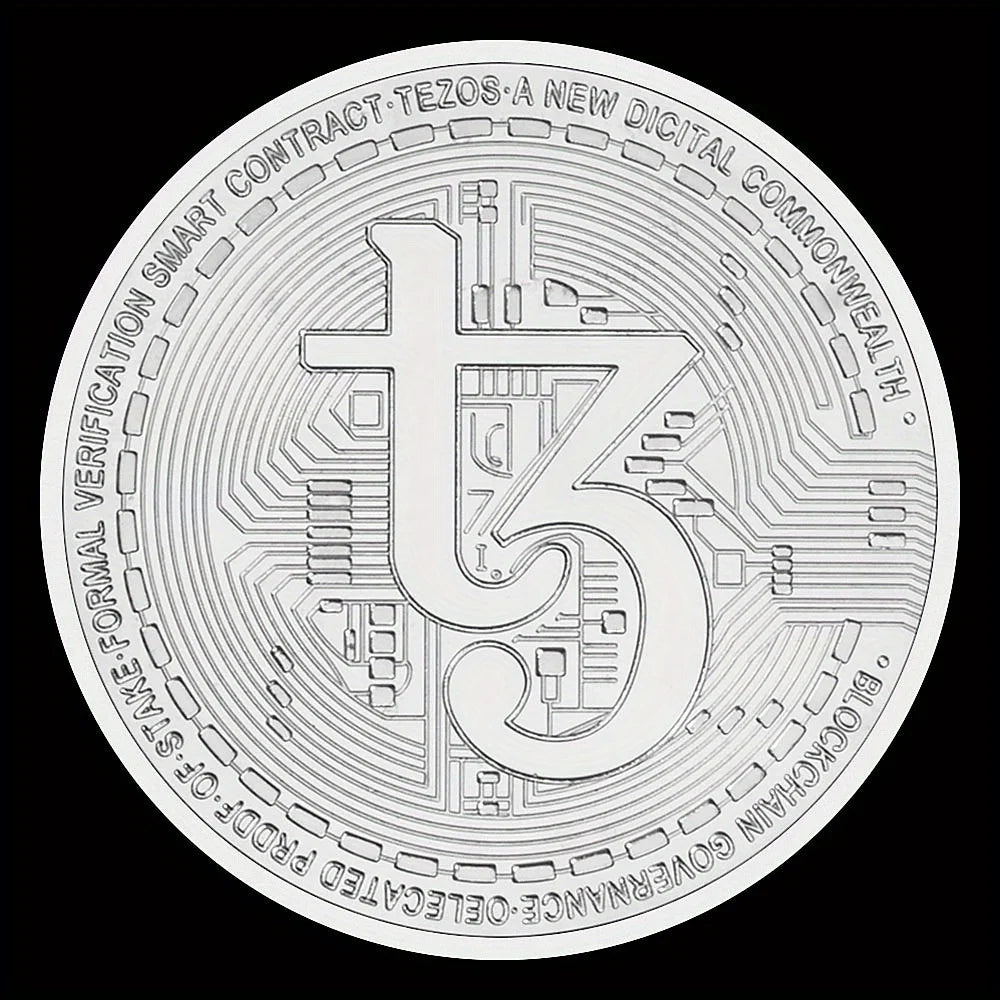 Tezos Crypto Coin Golden Plated XTZ Physical Cryptocurrency Coins Home Decorations Souvenirs and Gift Ideas Commemorative Coin 1251-Chinese Style Finds™