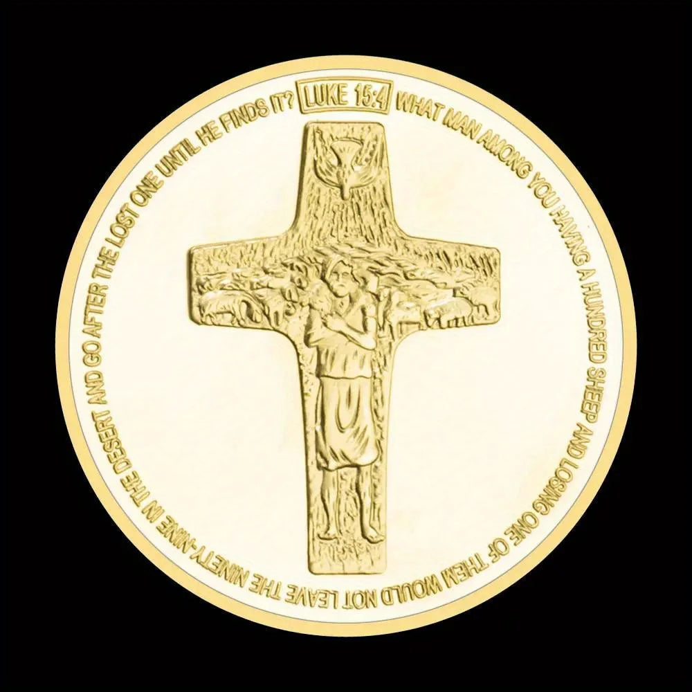 The 266th Pope of The Catholic Church Pope Francis Souvenir Coin Collectible Golden Plated Commemorative Coin 1147-Chinese Style Finds™