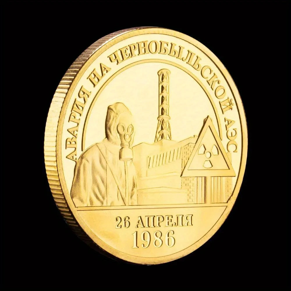 The Former Soviet Union Chernobyl Nuclear Power Plant Souvenir Golden Plated Coin Collectible Gift Commemorative Coin 1310-Chinese Style Finds™