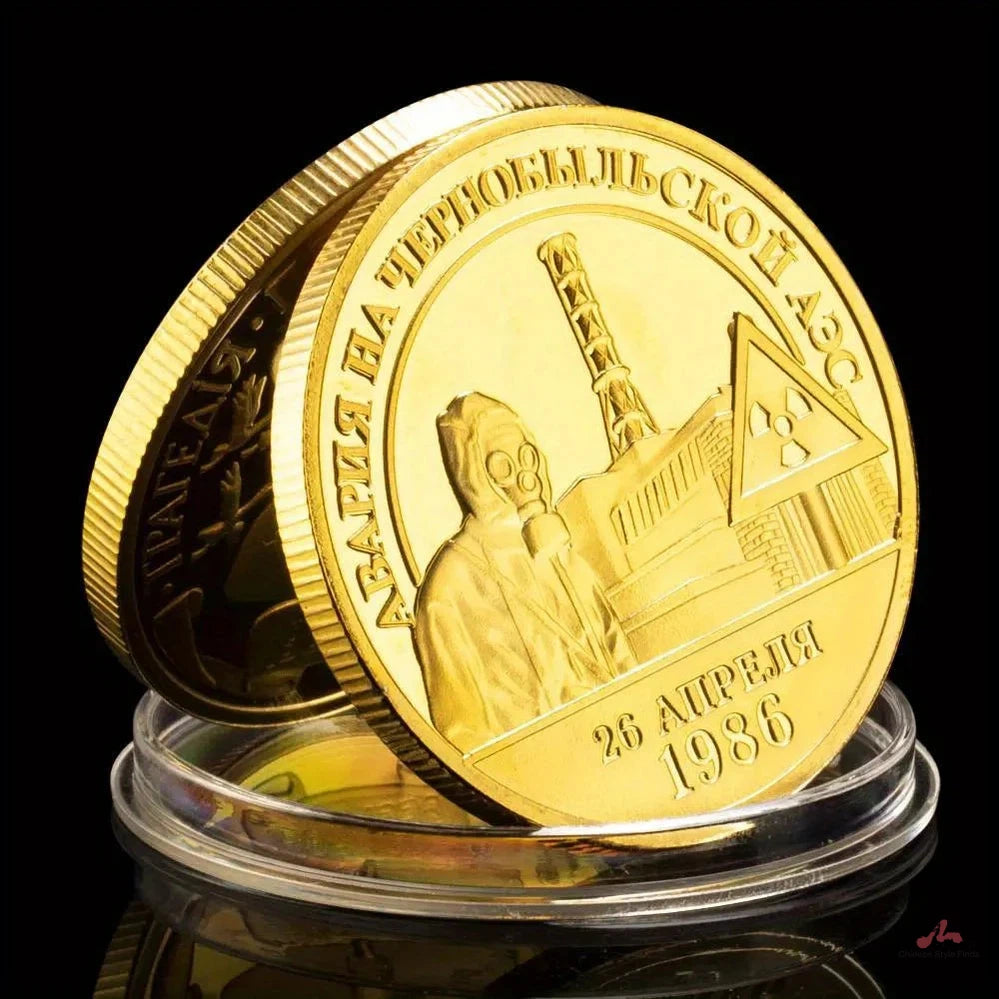 The Former Soviet Union Chernobyl Nuclear Power Plant Souvenir Golden Plated Coin Collectible Gift Commemorative Coin 1310-Chinese Style Finds™