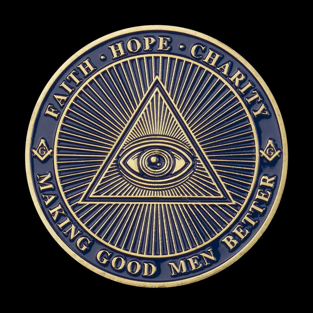 The Free Mason Golden Plated Commemorative Coin Brotherhood A Way of Life Freemason Souvenir Coin All-seeing Eye Challenge Coin 1123-Chinese Style Finds™