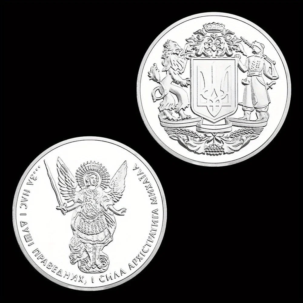 The Heart of The Righteous The Power of The Archangel Michael Is with Us Souvenir Coin Silvery Plated Commemorative Coin 1284-Chinese Style Finds™