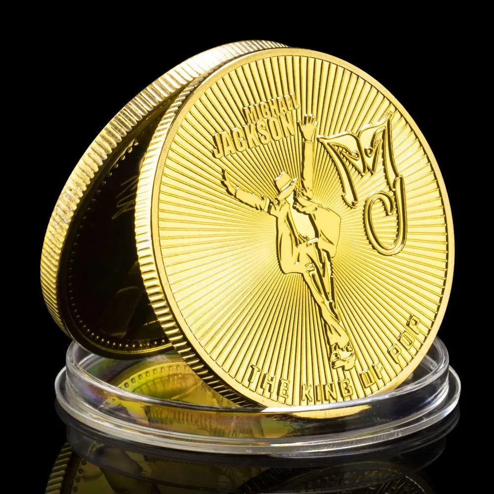 The King of POP Micheal Jackson (1958-2009) Souvenir Coin Collectible Golden Plated Basso-Relievo Commemorative Coin 1219-Chinese Style Finds™