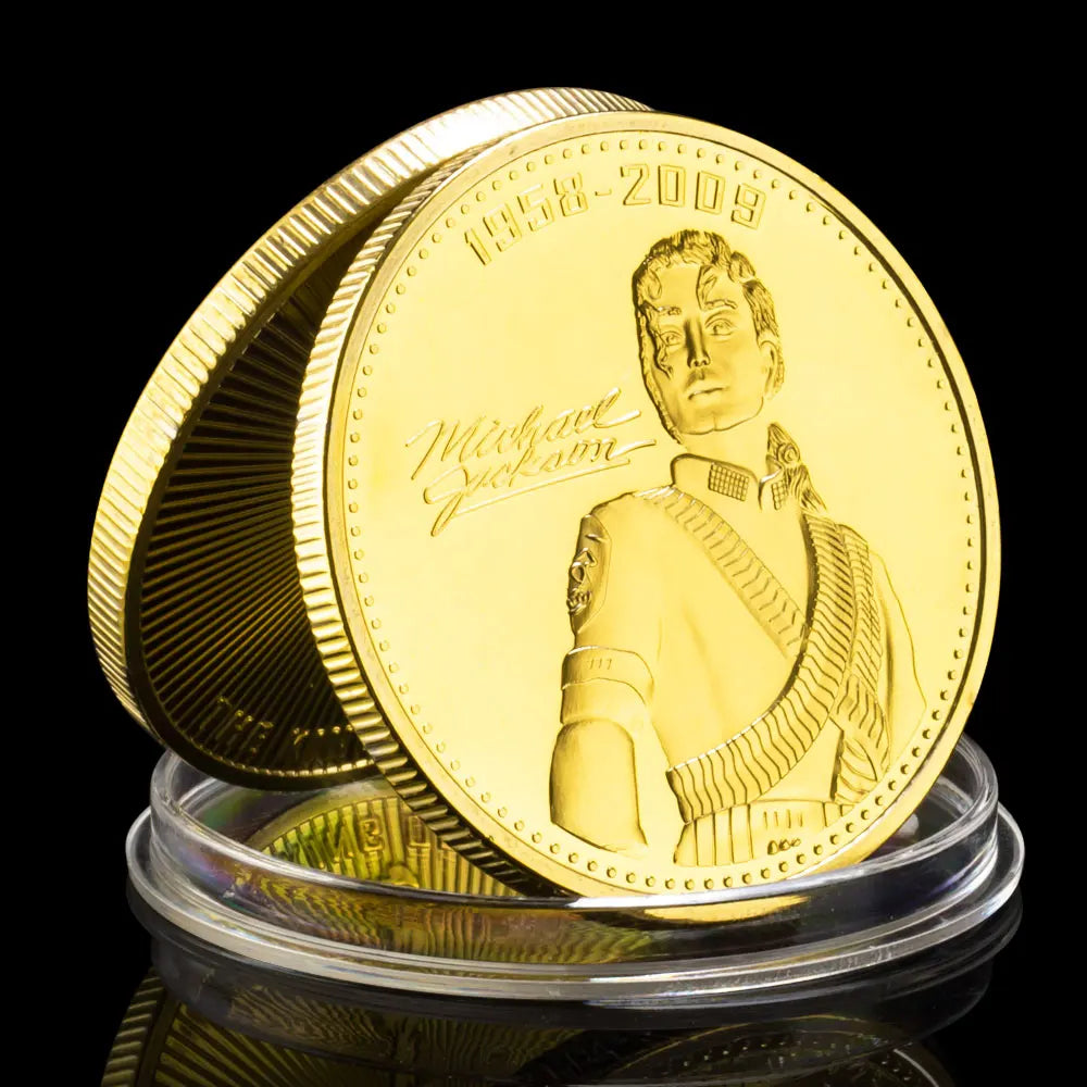 The King of POP Micheal Jackson (1958-2009) Souvenir Coin Collectible Golden Plated Basso-Relievo Commemorative Coin 1219-Chinese Style Finds™