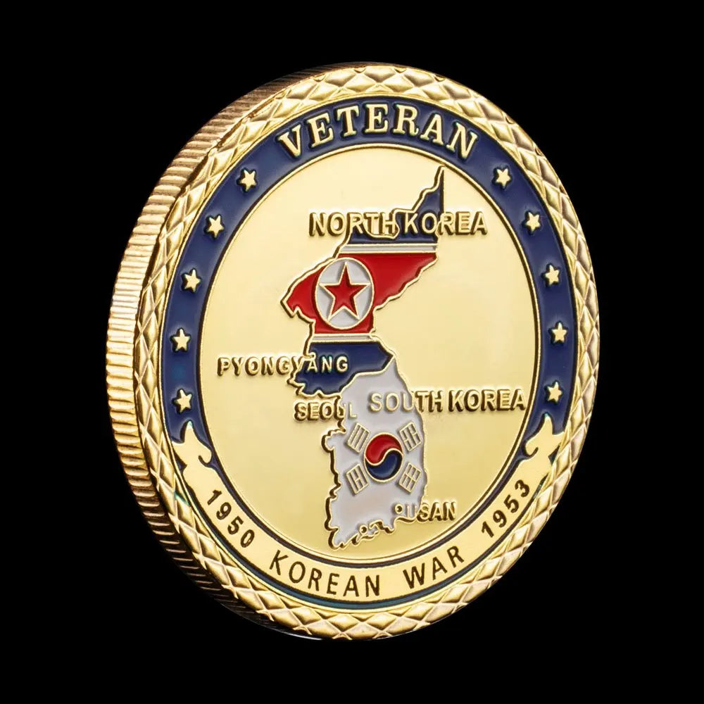 The Korean War (1950-1953)38th Parallel Souvenir Honor Our Real Heroes Forever Golden Plated Coin Veteran Commemorative Coin 1074-Chinese Style Finds™