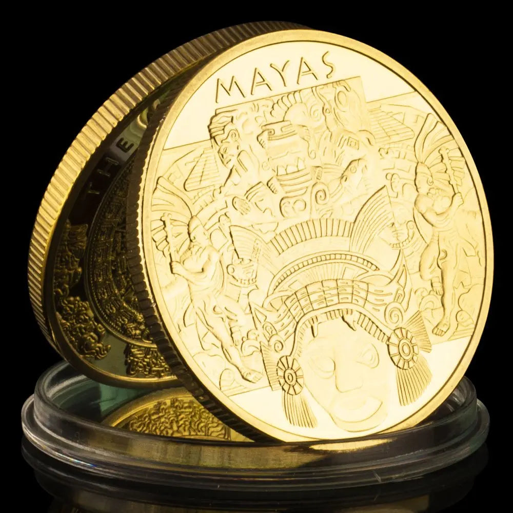 The Mayan Calendar Souvenir Coin Collectible Gold Plated Creative Gift Mayas Commemorative Coin 1205-Chinese Style Finds™