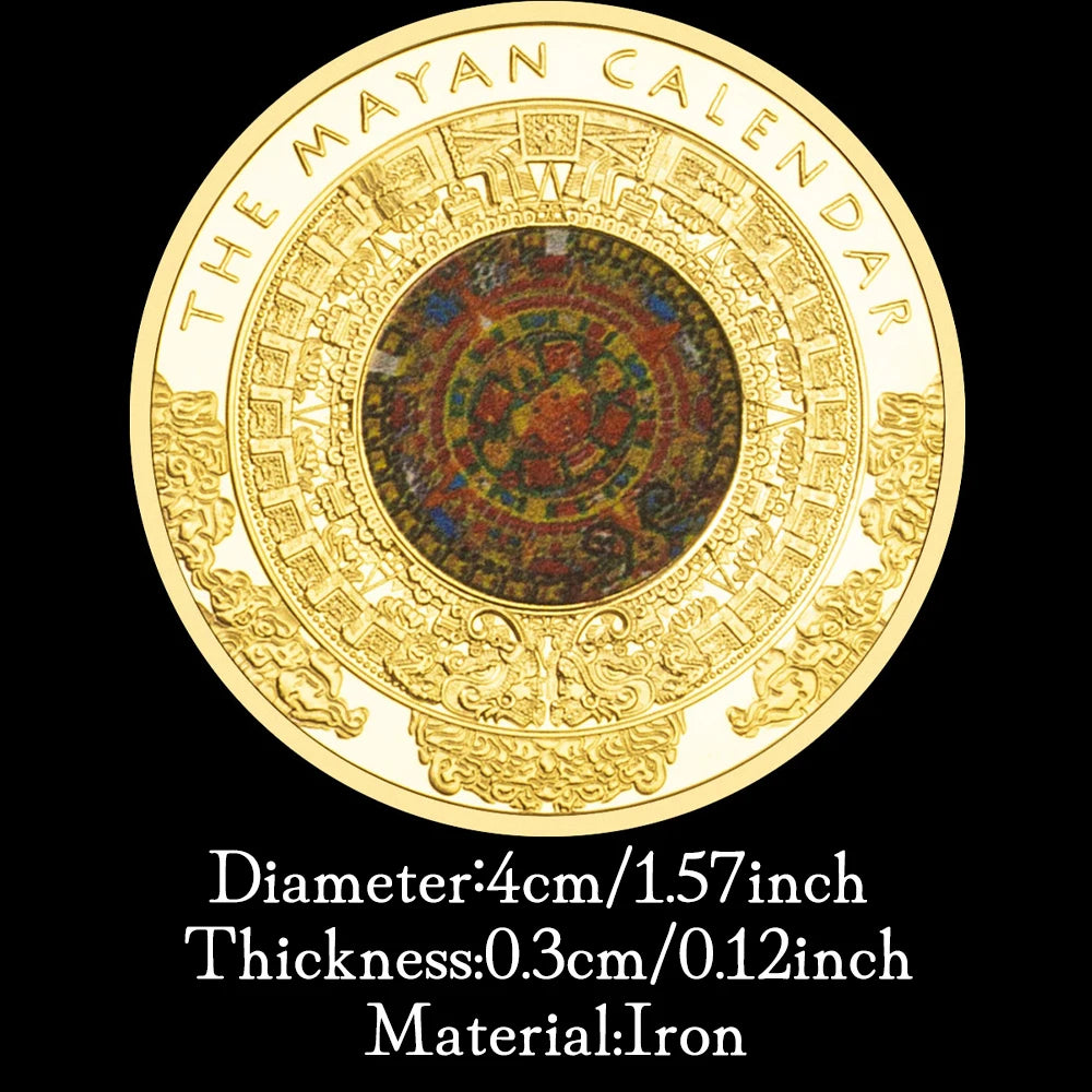 The Mayan Calendar Souvenir Coin Collectible Gold Plated Creative Gift Mayas Commemorative Coin 1205-Chinese Style Finds™