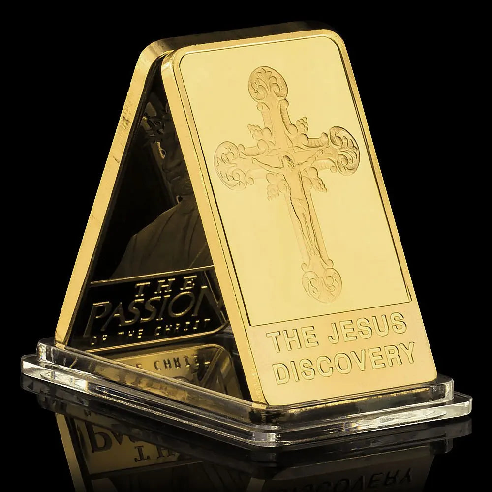 The Passion of The Christ Souvenir Golden Bar Plated Commemorative Coin The Jesus Discovery Cross Collectibles 1127-Chinese Style Finds™