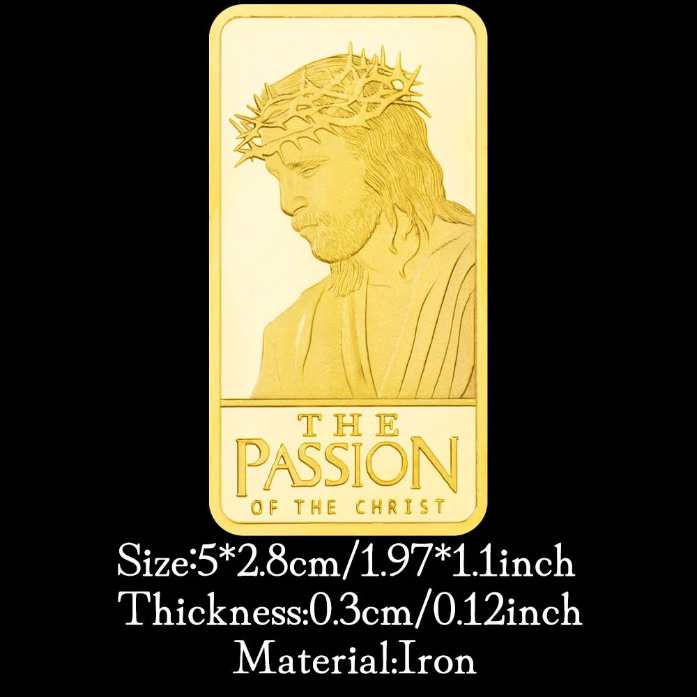 The Passion of The Christ Souvenir Golden Bar Plated Commemorative Coin The Jesus Discovery Cross Collectibles 1127-Chinese Style Finds™