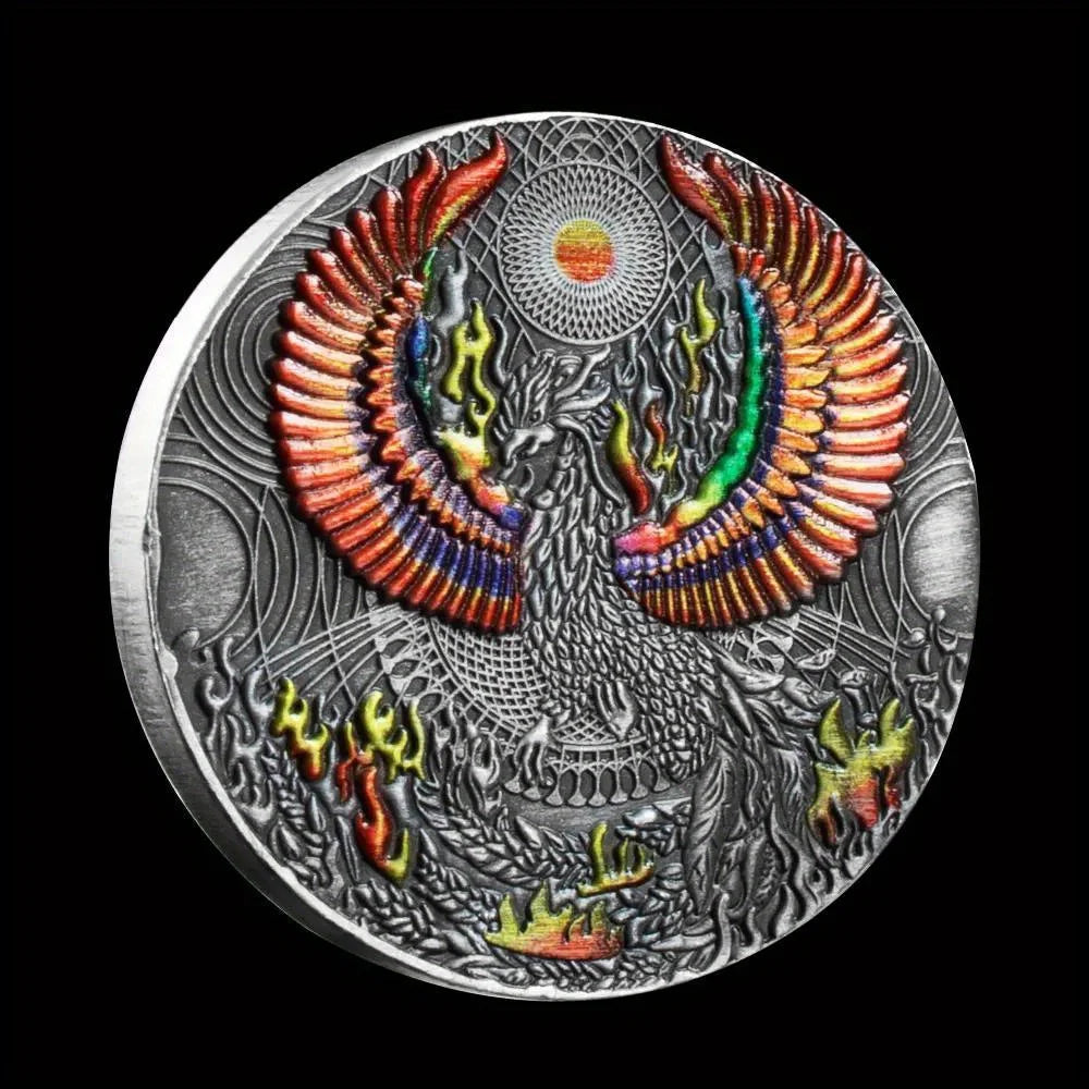 The Phoenix Nirvana Colour Plated Souvenirs and Gift Ideas Commemorative Coin Home Decorations Rebirth By Fire Collection 1255-Chinese Style Finds™