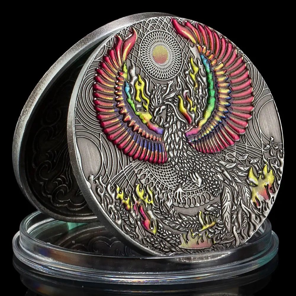 The Phoenix Nirvana Colour Plated Souvenirs and Gift Ideas Commemorative Coin Home Decorations Rebirth By Fire Collection 1255-Chinese Style Finds™