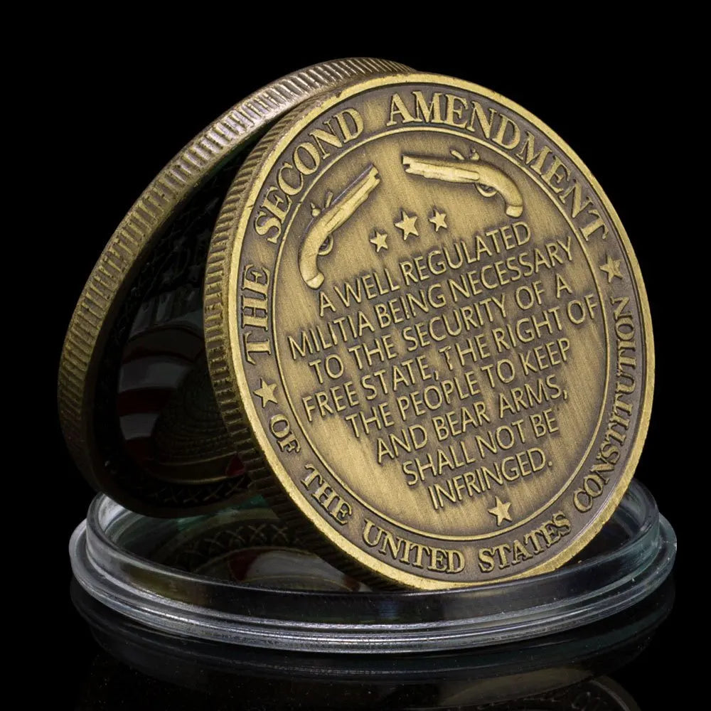 The Second Amendment Souvenir Dont Tread on Me Snake Coin The Right To Keep and Bear Arms Copper Plated Commemorative Coin 1078-Chinese Style Finds™