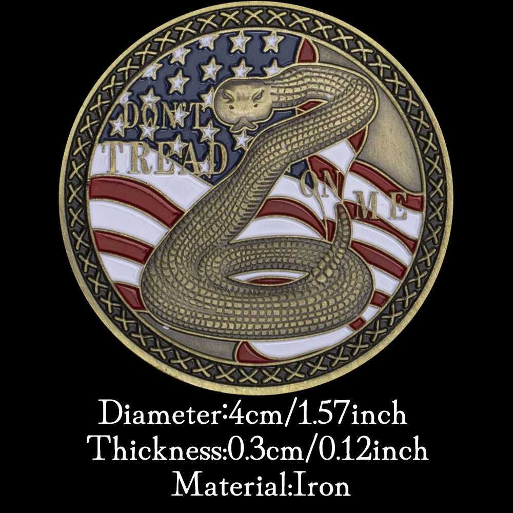 The Second Amendment Souvenir Dont Tread on Me Snake Coin The Right To Keep and Bear Arms Copper Plated Commemorative Coin 1078-Chinese Style Finds™