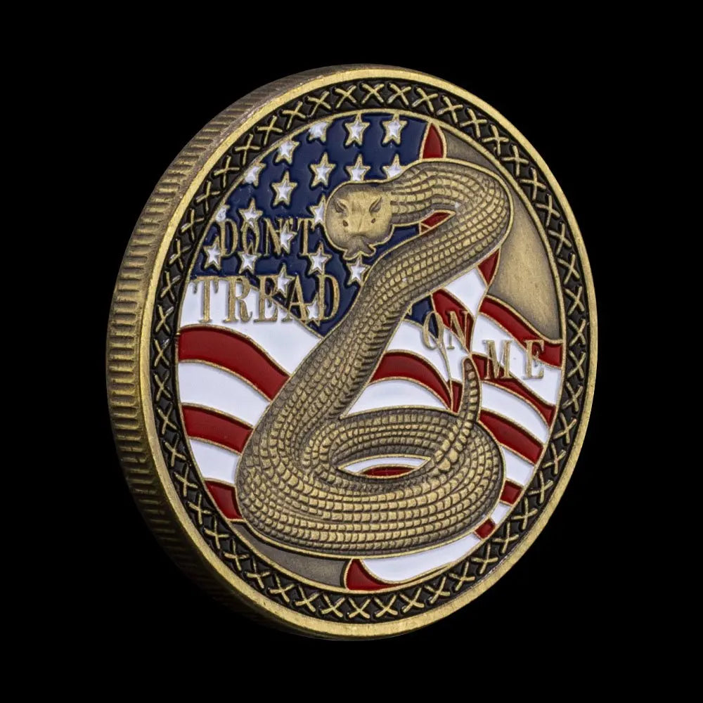 The Second Amendment Souvenir Dont Tread on Me Snake Coin The Right To Keep and Bear Arms Copper Plated Commemorative Coin 1078-Chinese Style Finds™